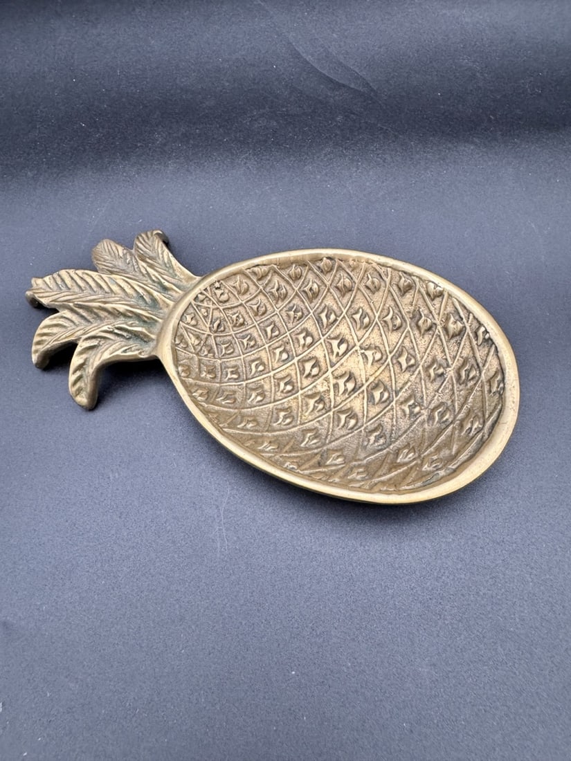 Brass Pineapple Textured Trinket Dish - 2