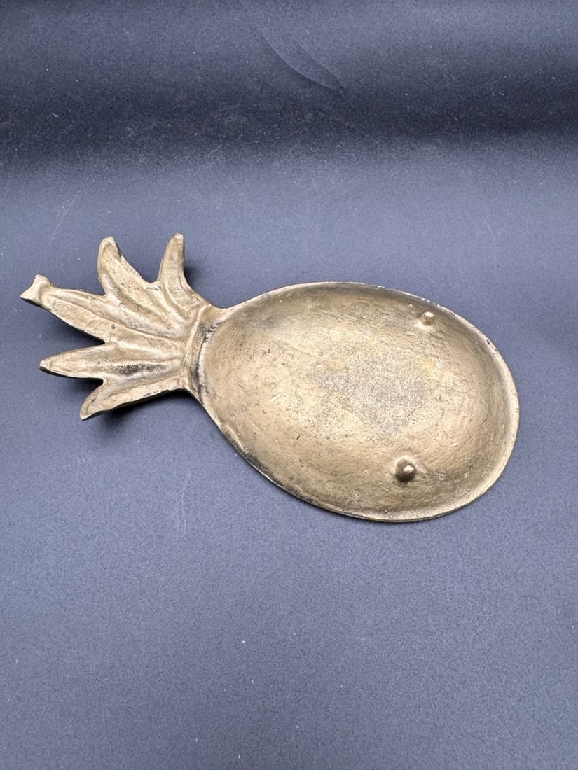 Brass Pineapple Textured Trinket Dish - 3
