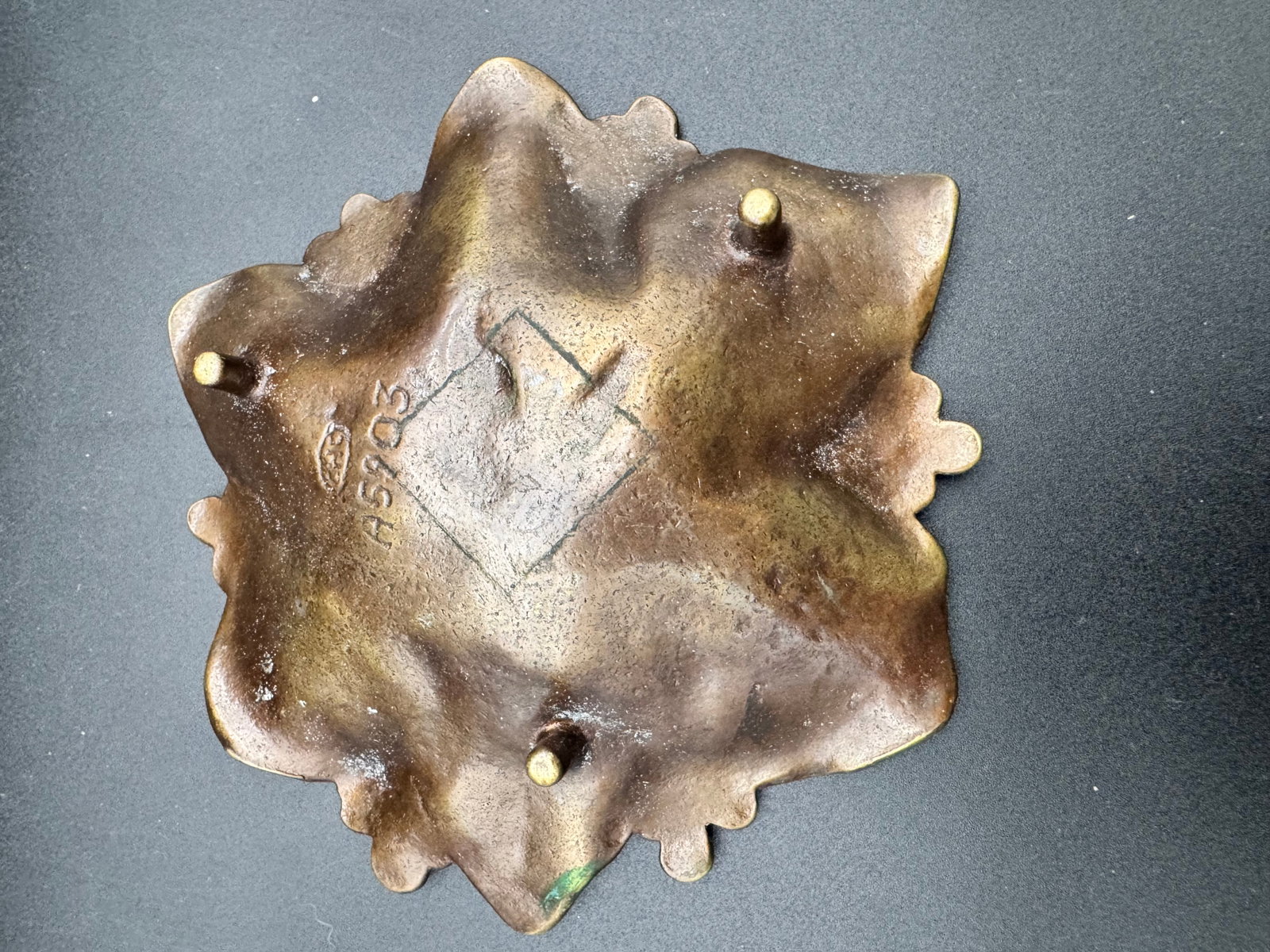 Brass Layered Lemon Leaf Dish - 6