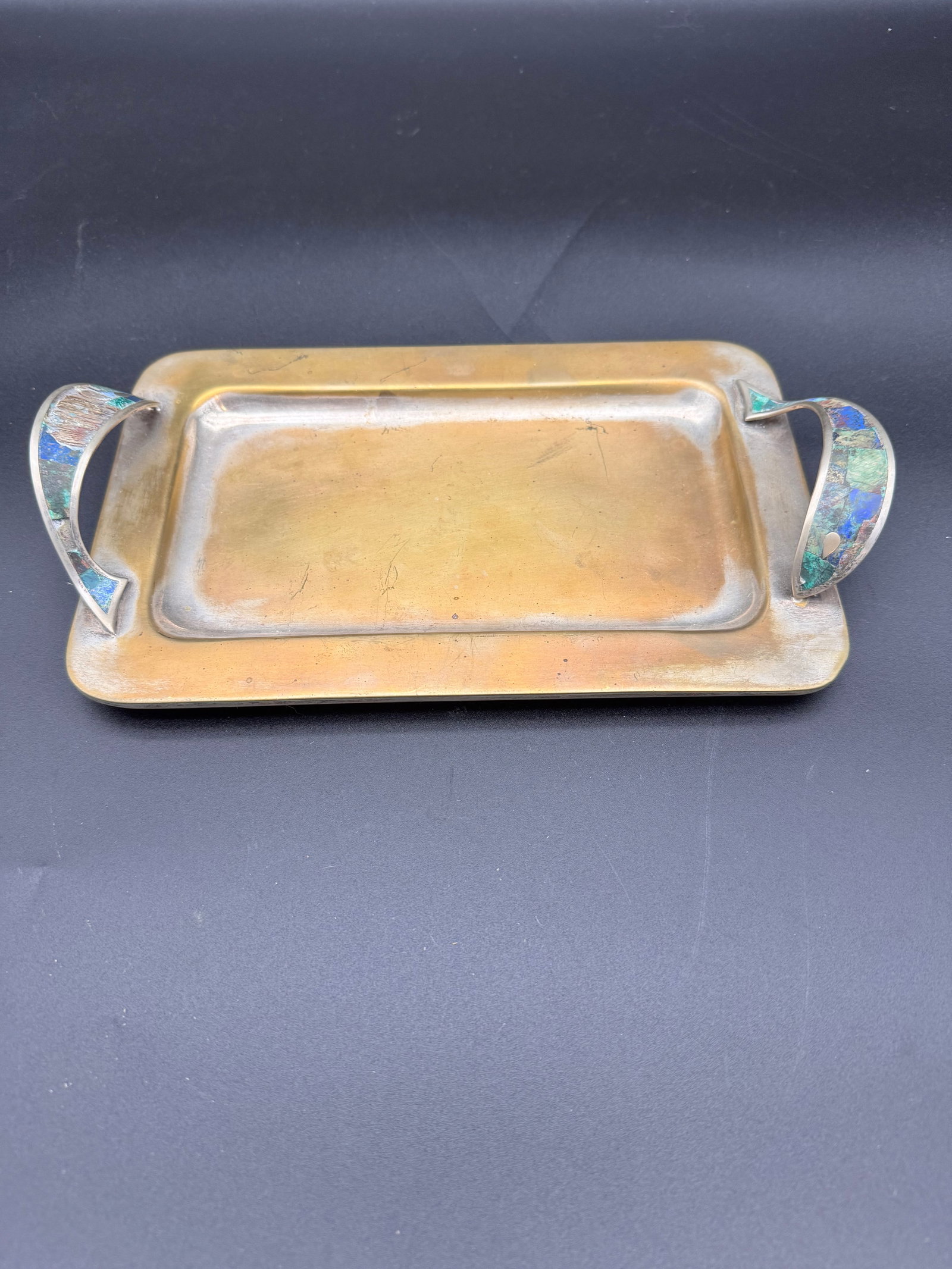 Vintage Mexican Trinket / Coin / Or Cordial Tray with Inlay (1 of 10)
