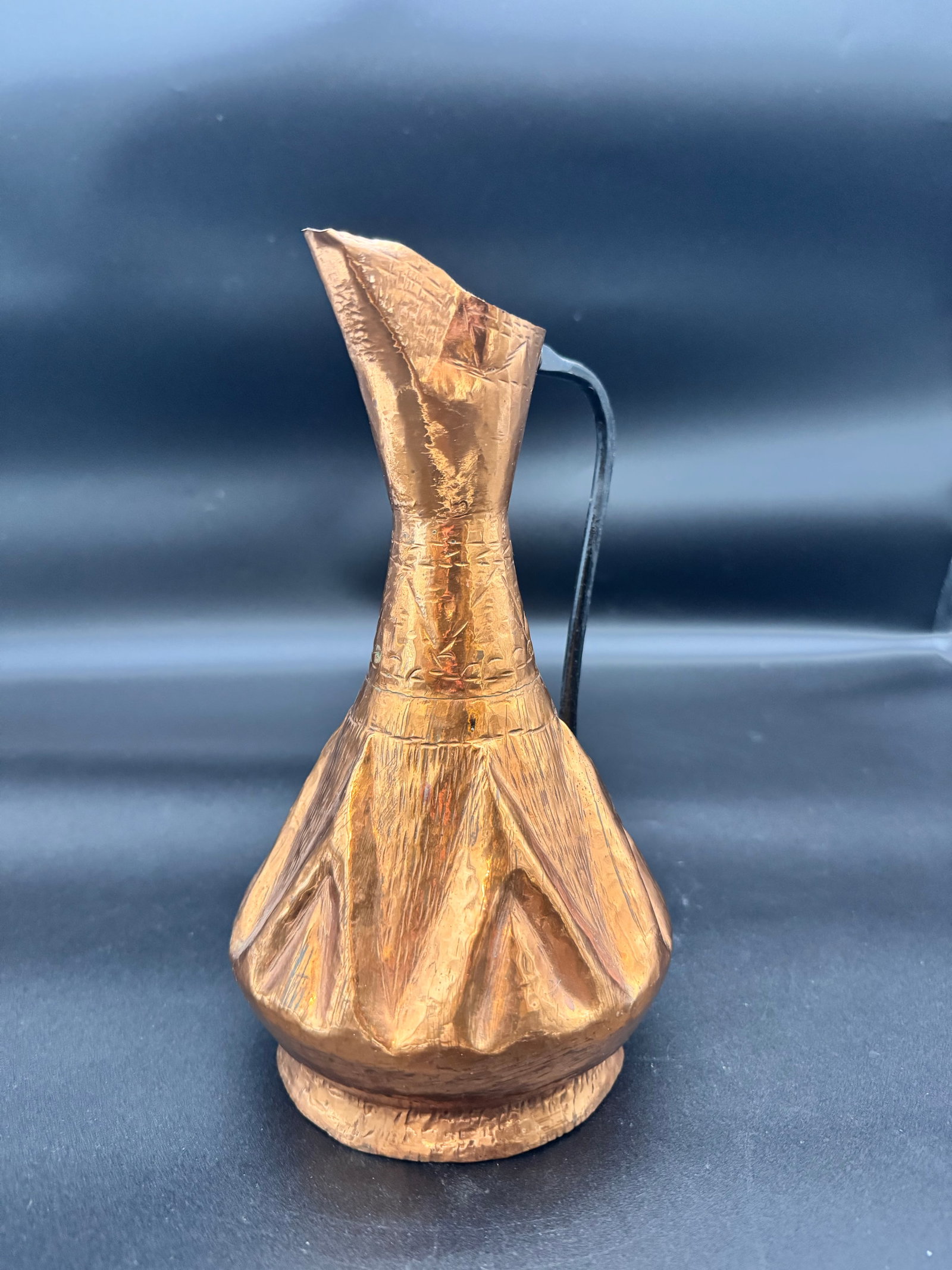 Handcrafted Antique Copper Pitcher - 2