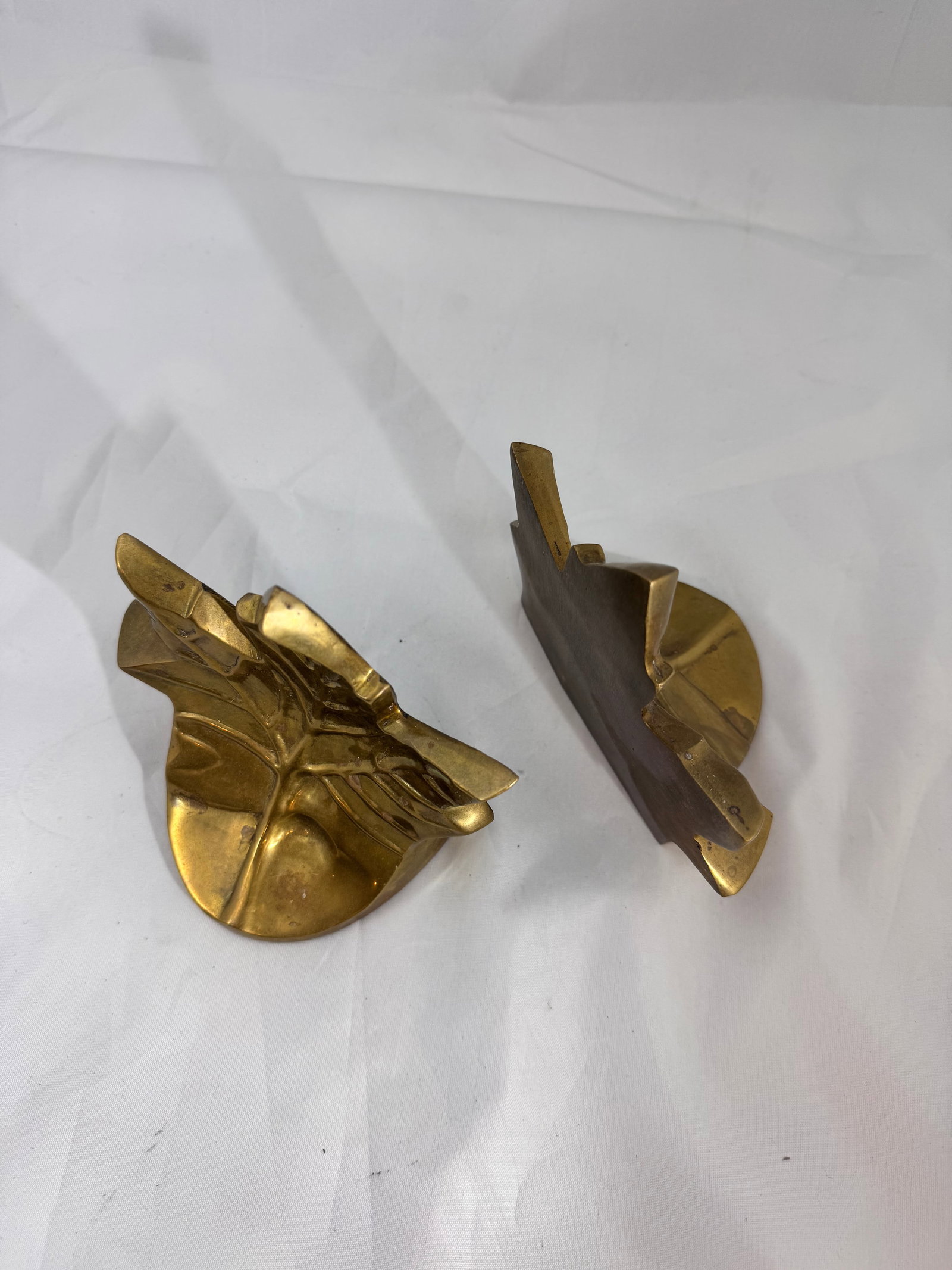 Brass Maple Leaf Bookends - 3