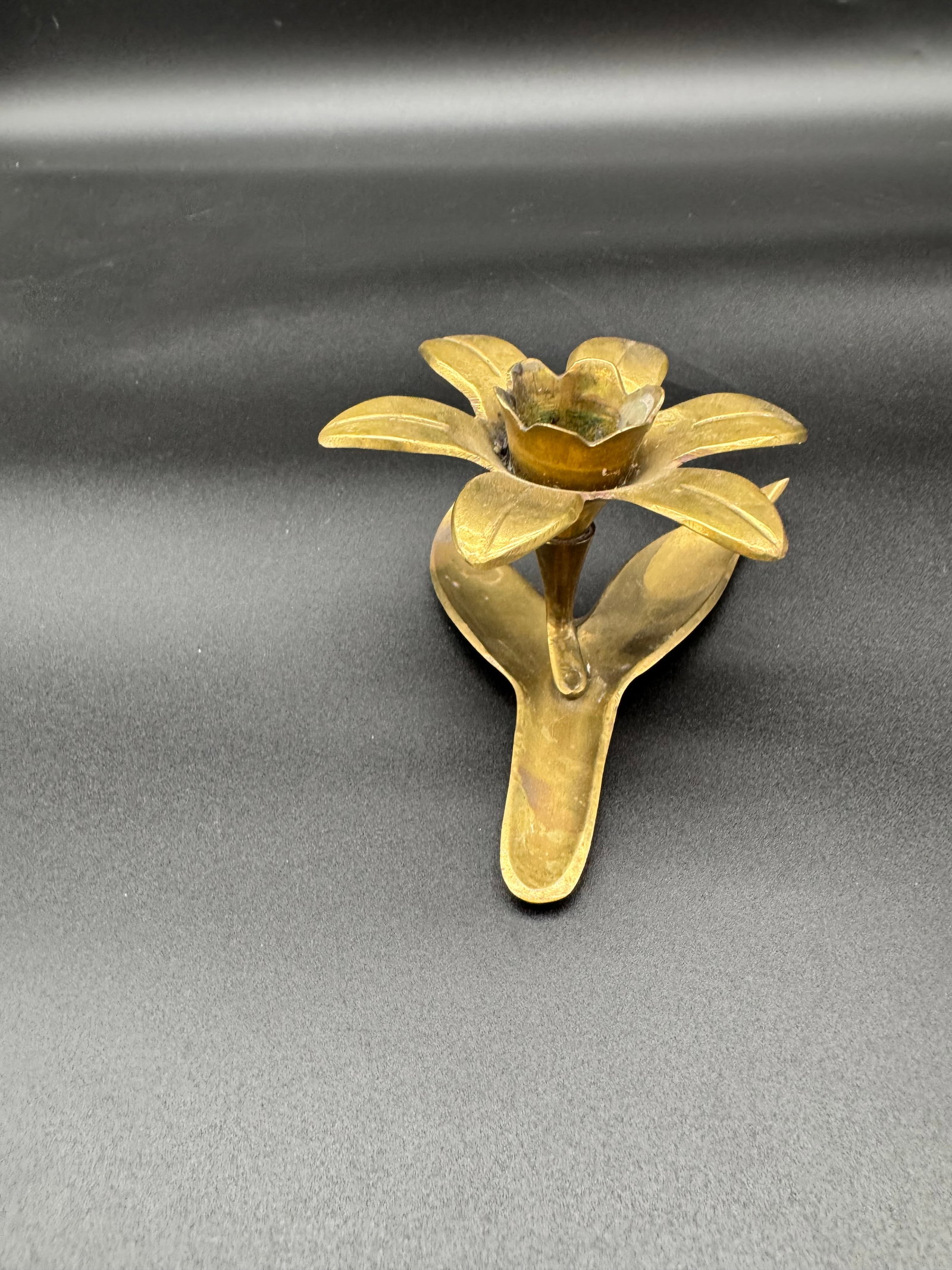 Brass Flower Candle Holder - 2