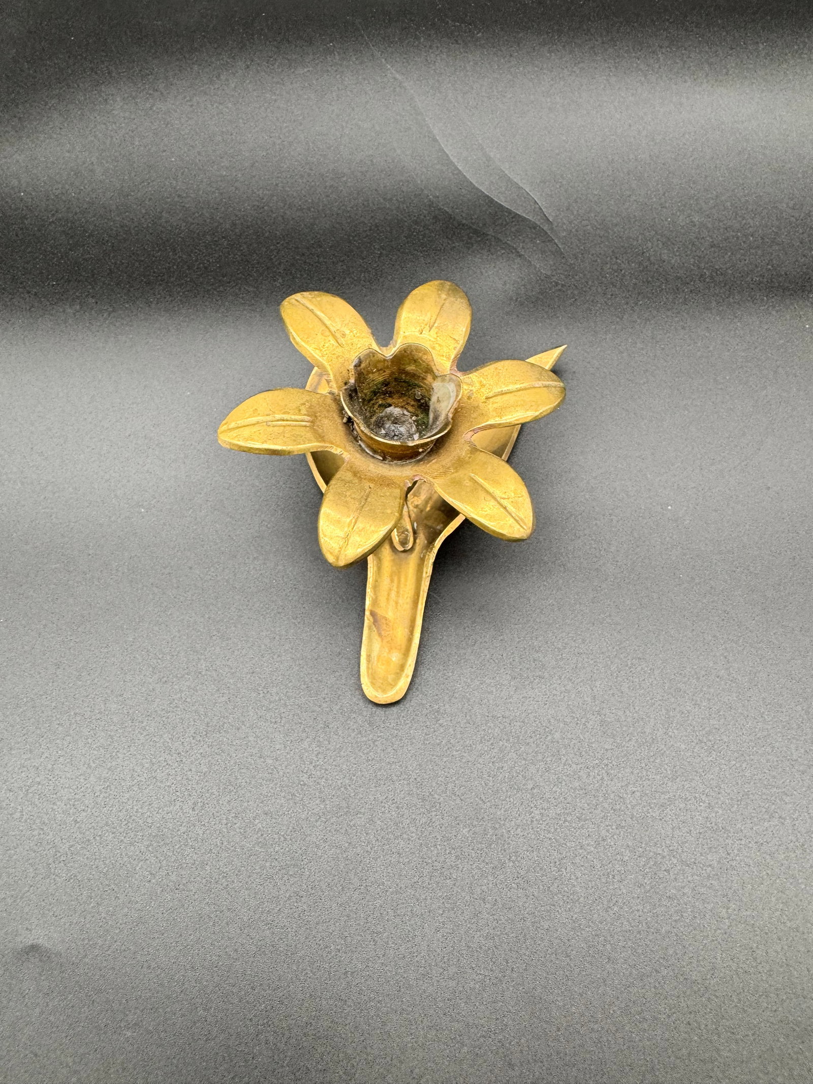Brass Flower Candle Holder - 3