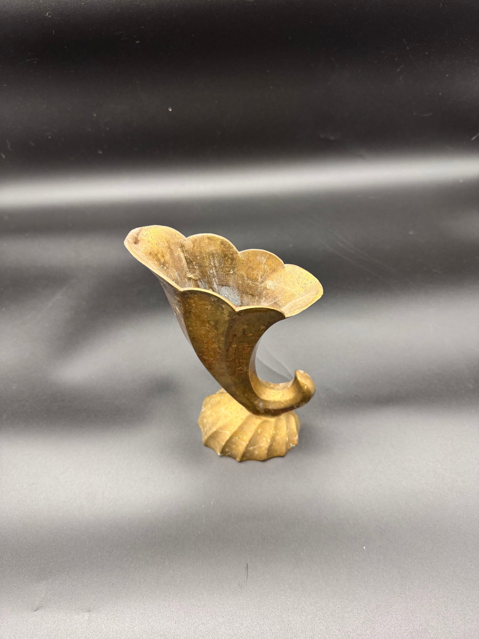 Brass Cornucopia Vase - 3