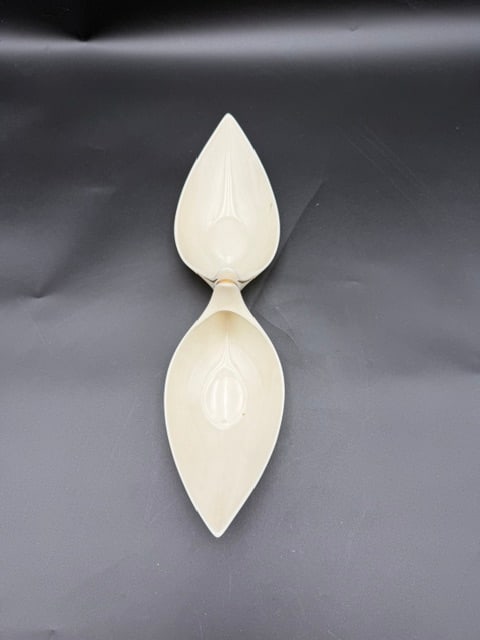 Lenox Ivory Bone China Stylized 2-Part Relish or Candy Dish with Gold Trim (1 of 5)