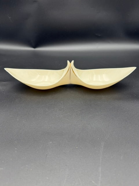Lenox Ivory Bone China Stylized 2-Part Relish or Candy Dish with Gold Trim - 3