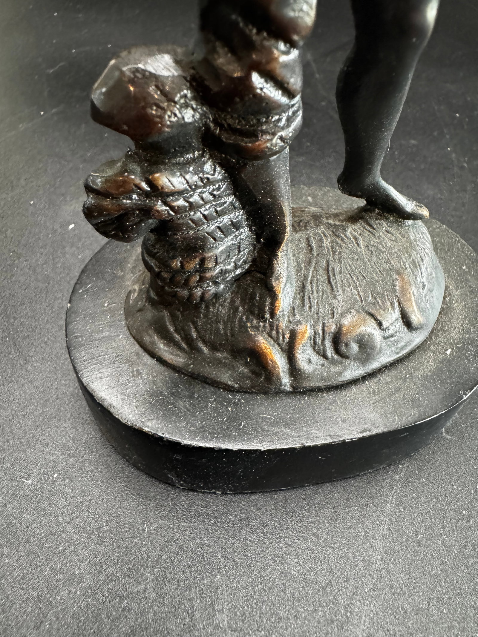 Vintage Bronze Fishmonger Statue - 3