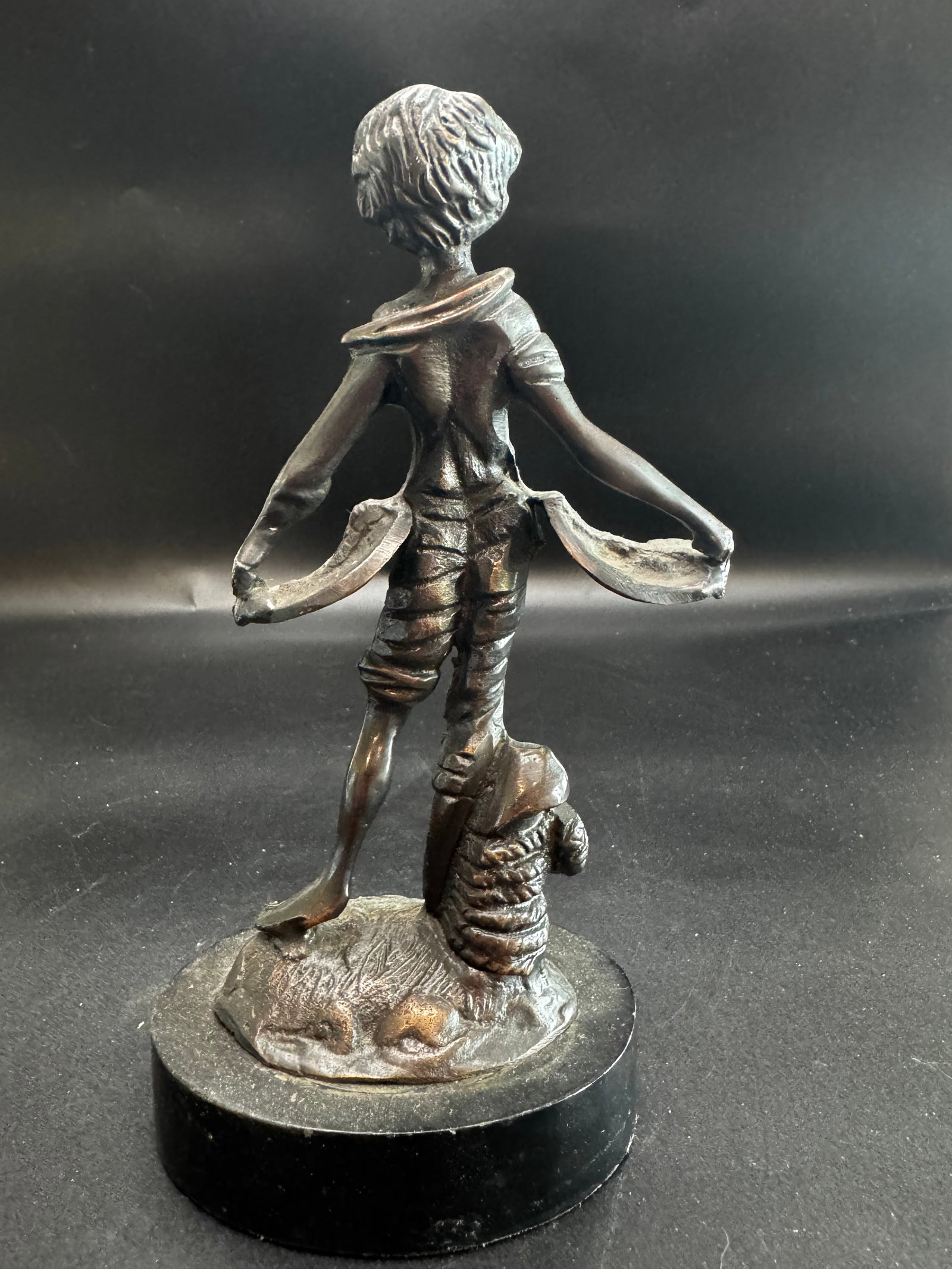 Vintage Bronze Fishmonger Statue - 4