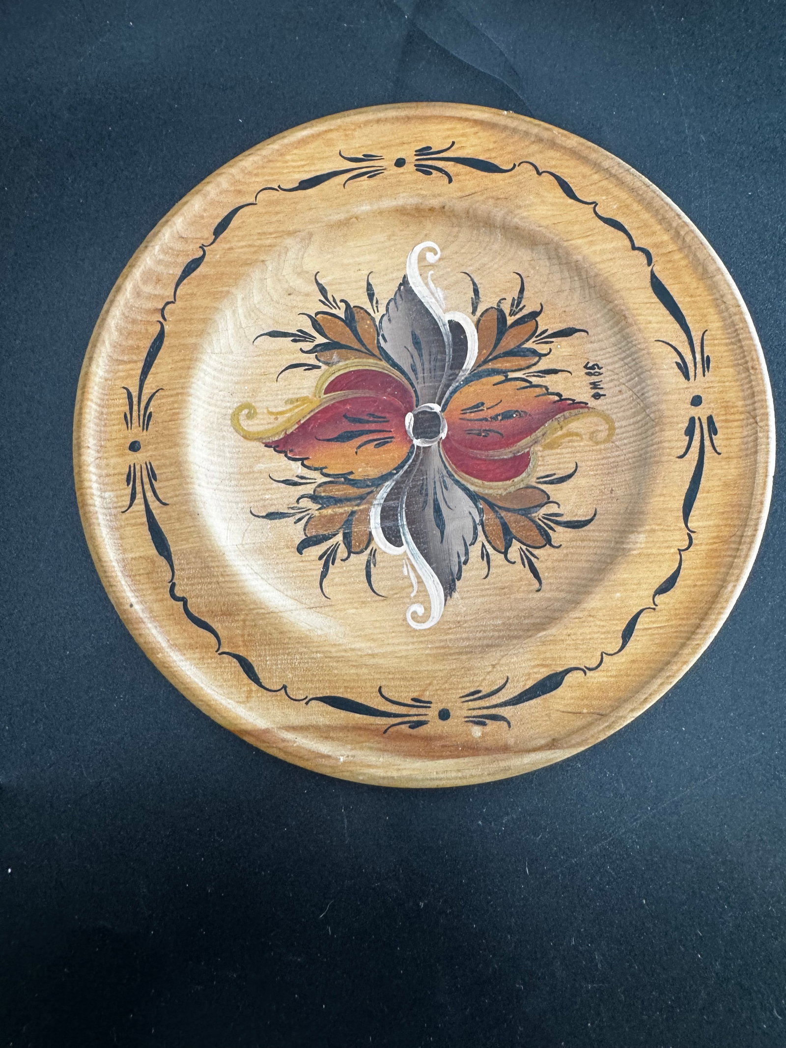 Hand Painted Wood Dish - 2