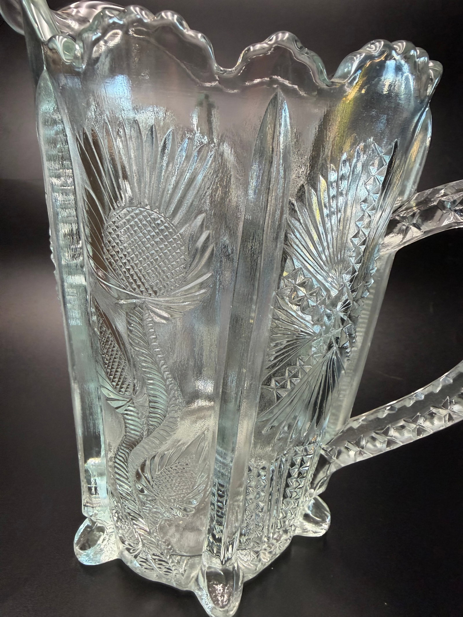 Higbee Pressed Glass Pitcher - 2