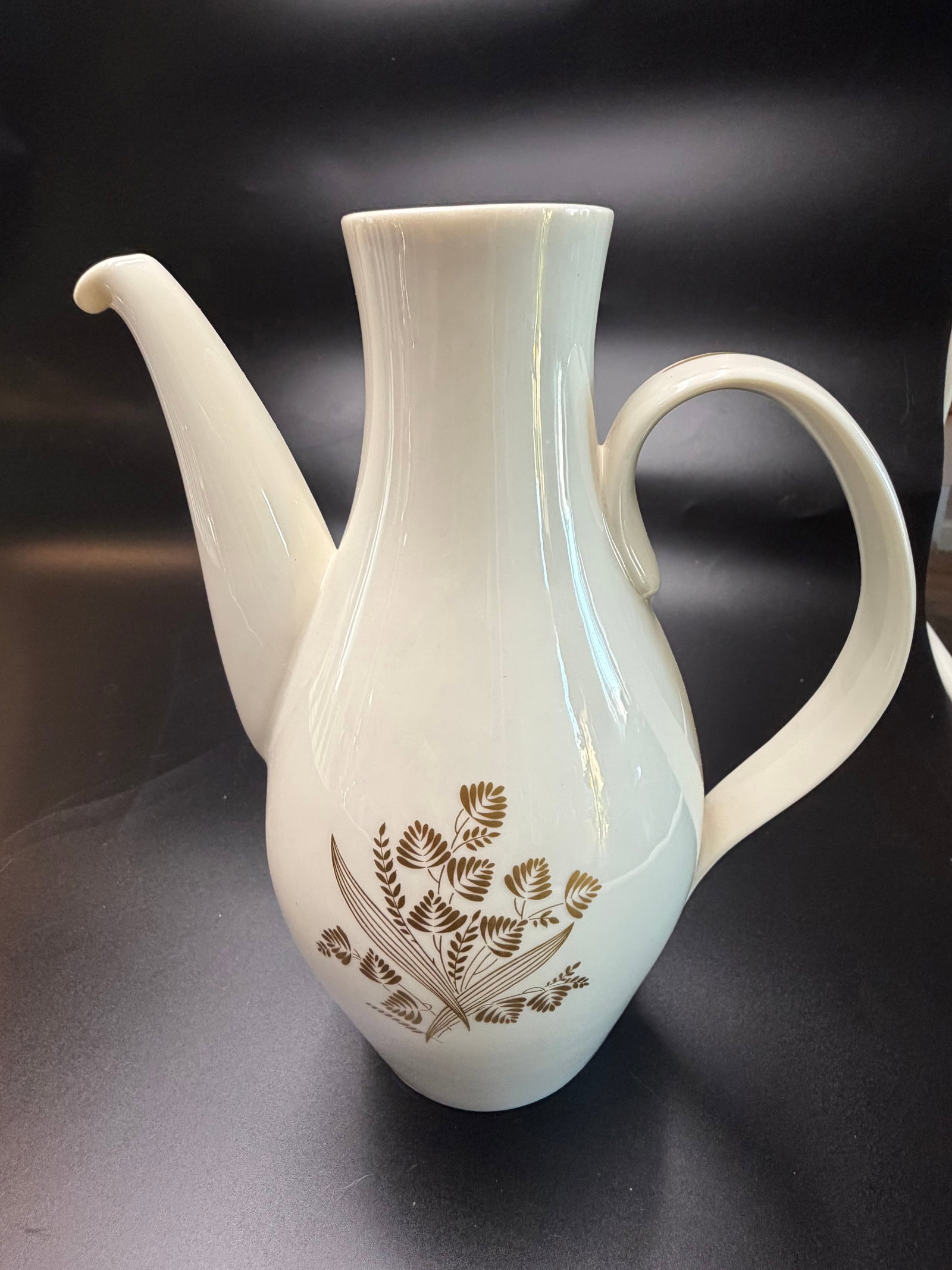 Vintage Castleton China Coffee Pot in Golden Meadow Pattern - 7