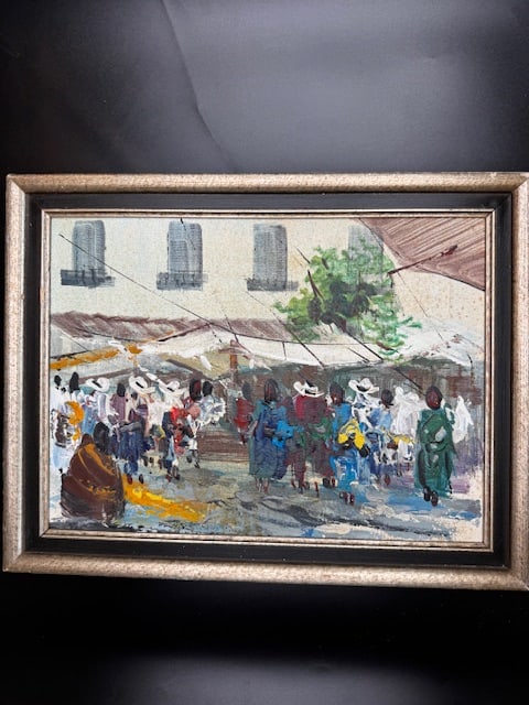 Marketplace Original Unsigned Painting (1 of 10)