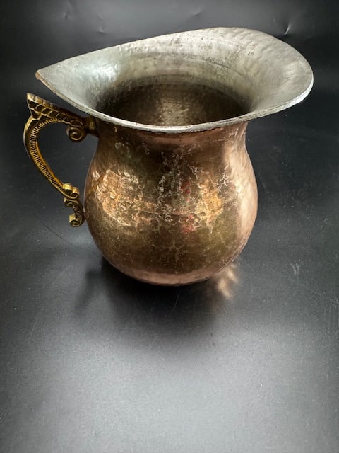 Vintage Hammered Copper Pitcher - 4
