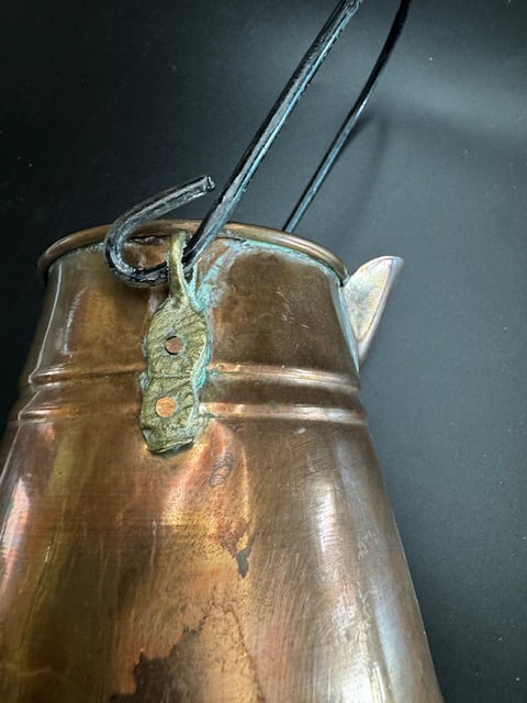 Vintage Rustic Copper Hearth / Camp Kettle - 10