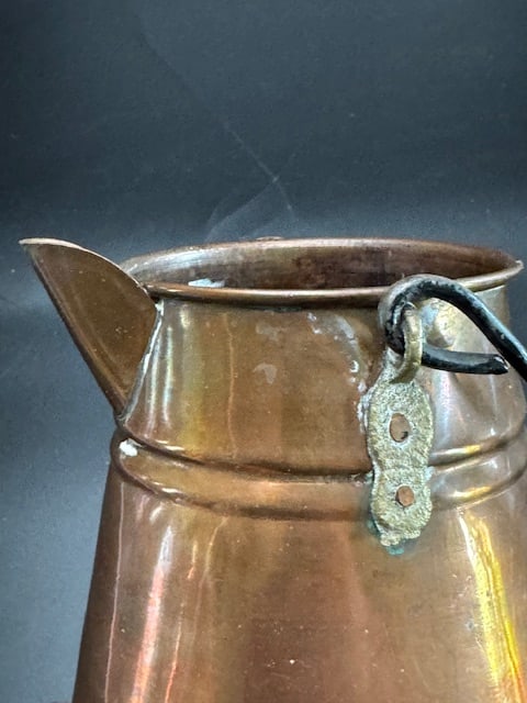 Vintage Rustic Copper Hearth / Camp Kettle - 11