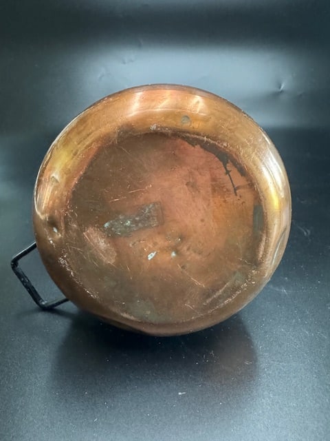 Vintage Rustic Copper Hearth / Camp Kettle - 7