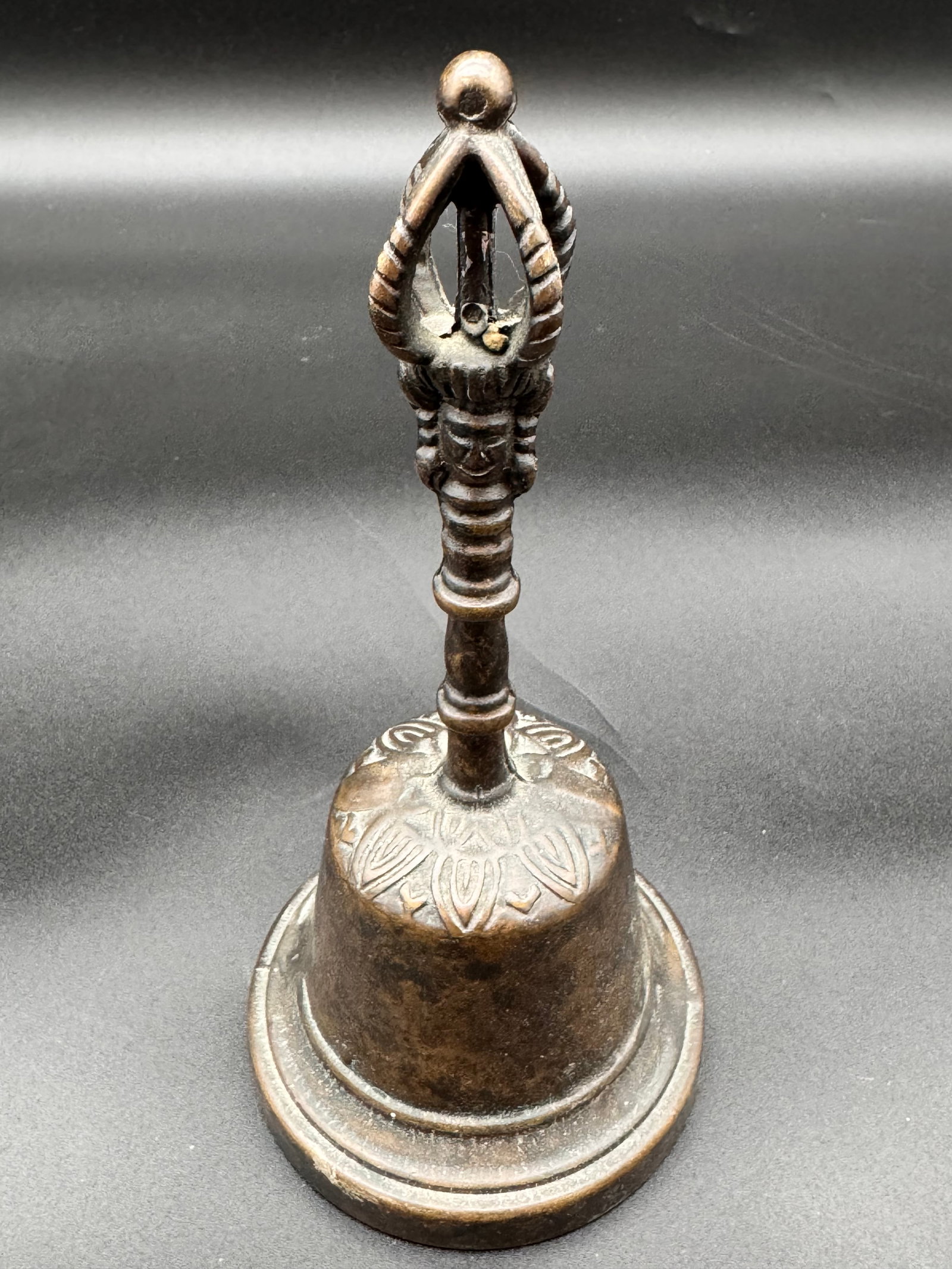 Brass Bell with Figural Handle - 2