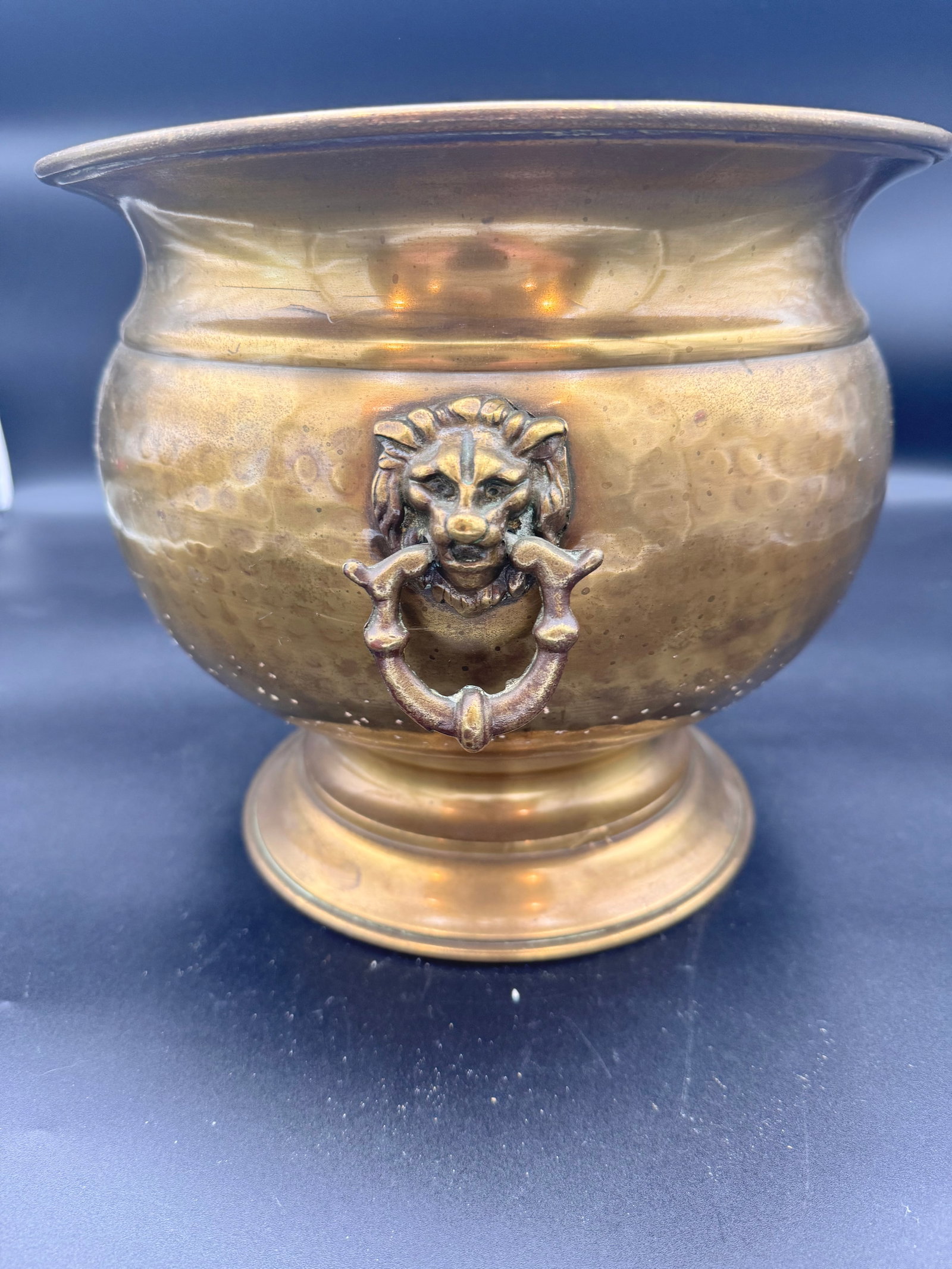 Hammered Brass Jardiniére Planter (1 of 7)