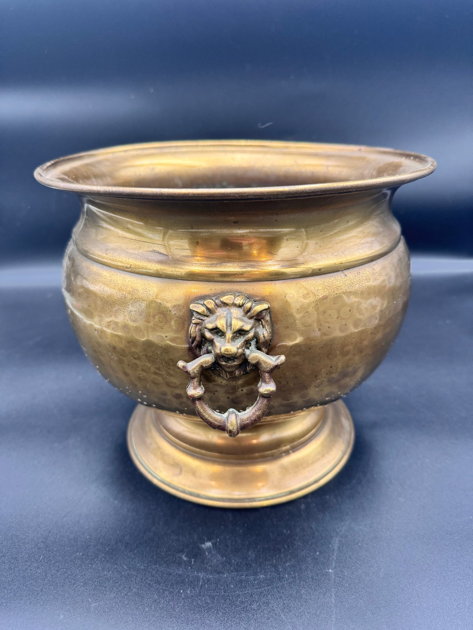 Hammered Brass Jardiniére Planter - 2