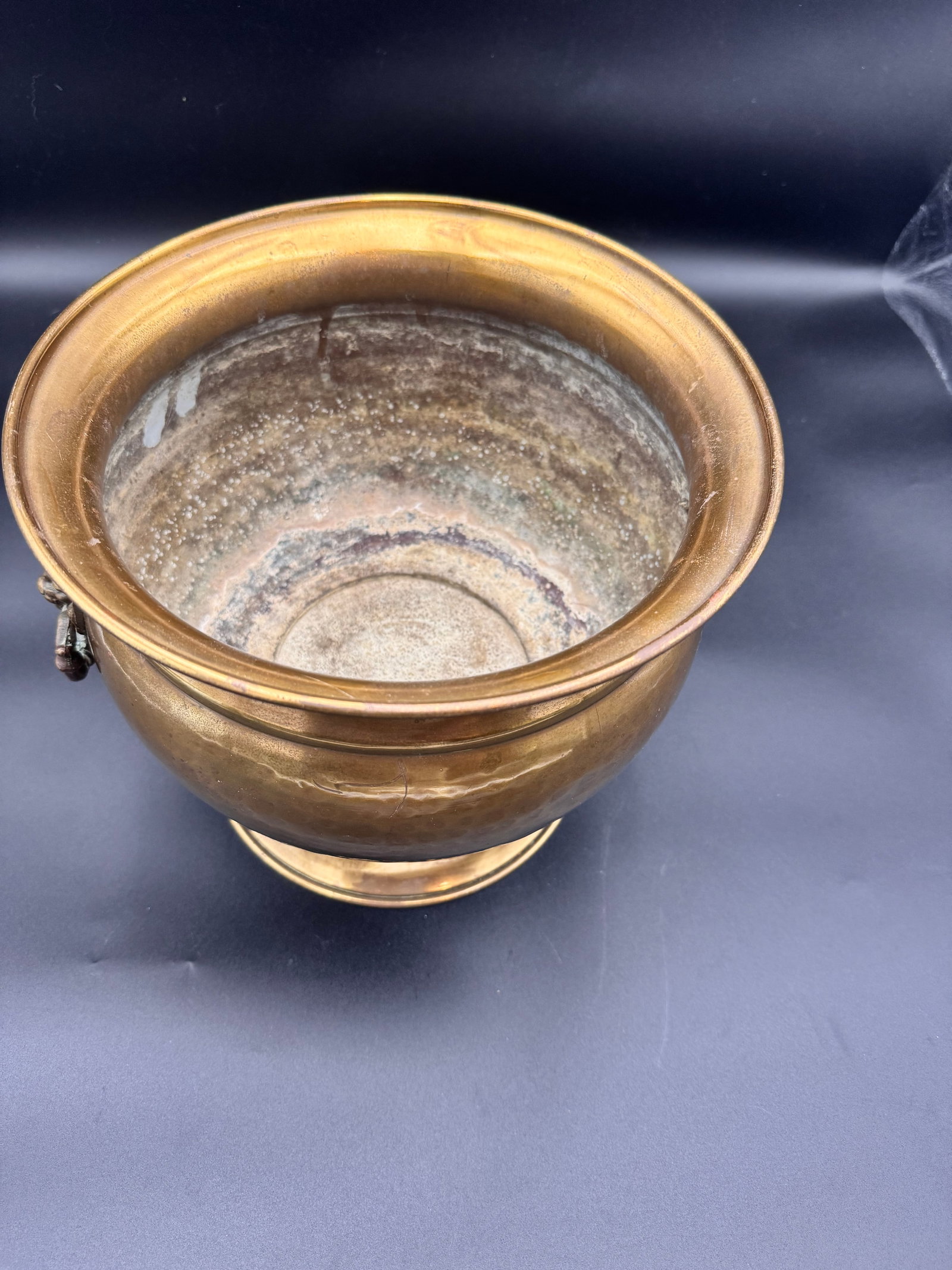 Hammered Brass Jardiniére Planter - 4