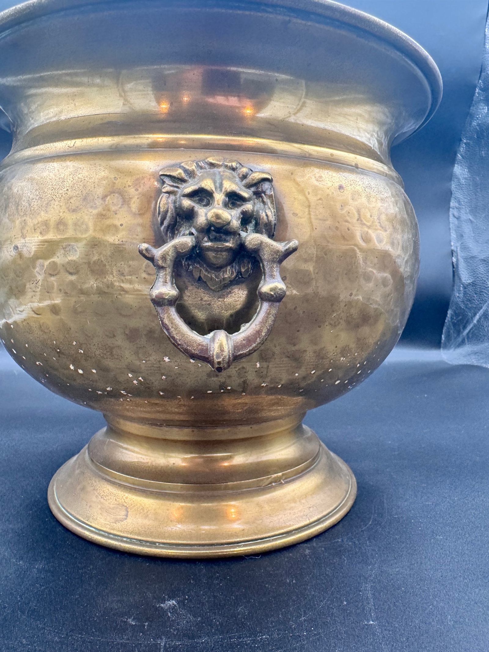 Hammered Brass Jardiniére Planter - 5
