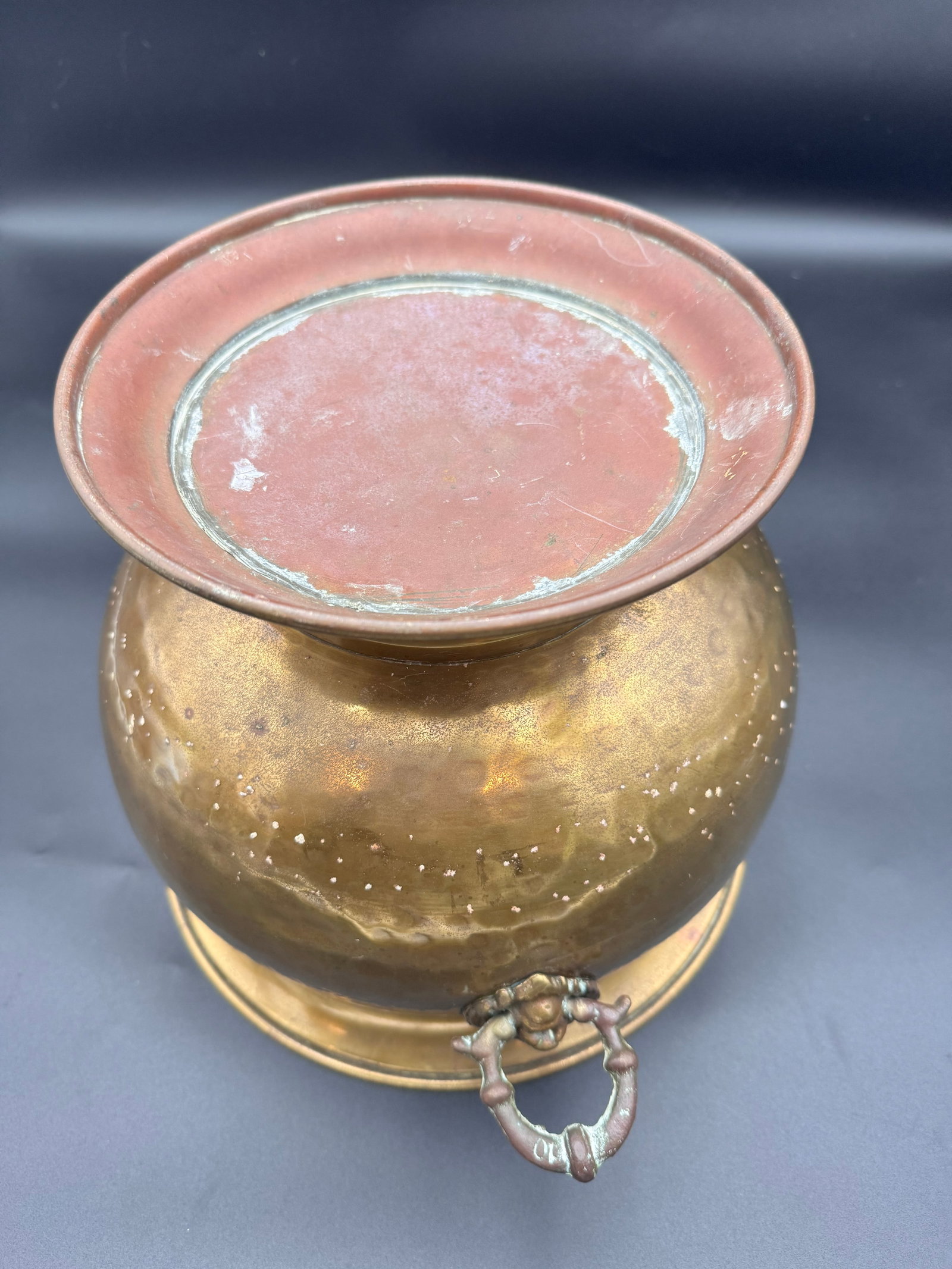 Hammered Brass Jardiniére Planter - 6