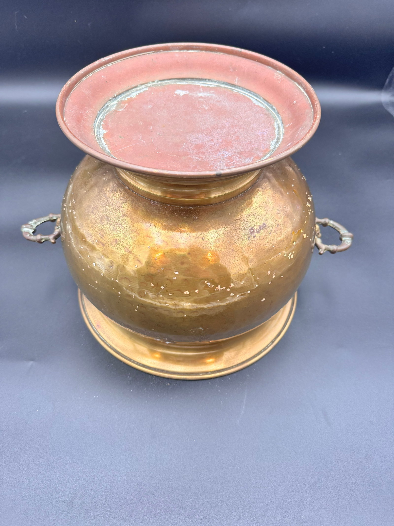Hammered Brass Jardiniére Planter - 7