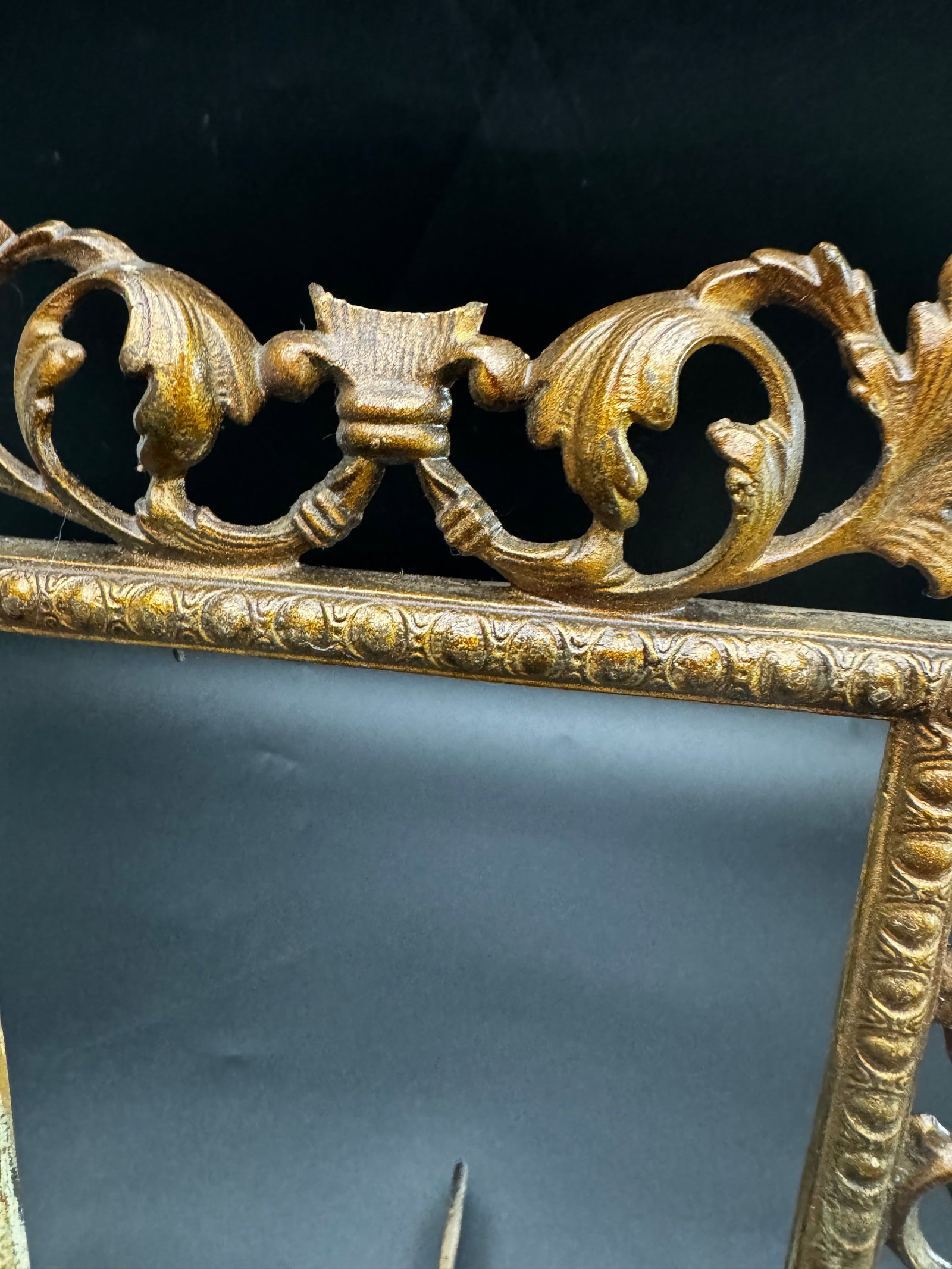 Antique Rococo Style Cast Metal Picture Frame - 2