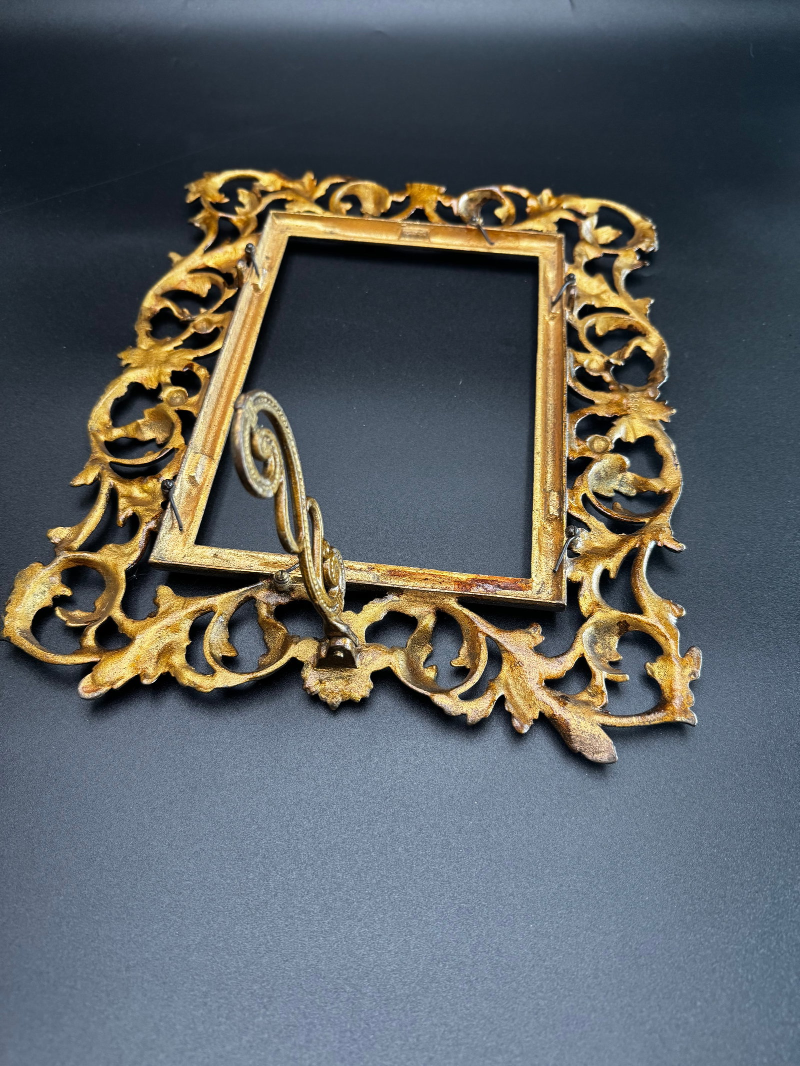 Antique Rococo Style Cast Metal Picture Frame - 5
