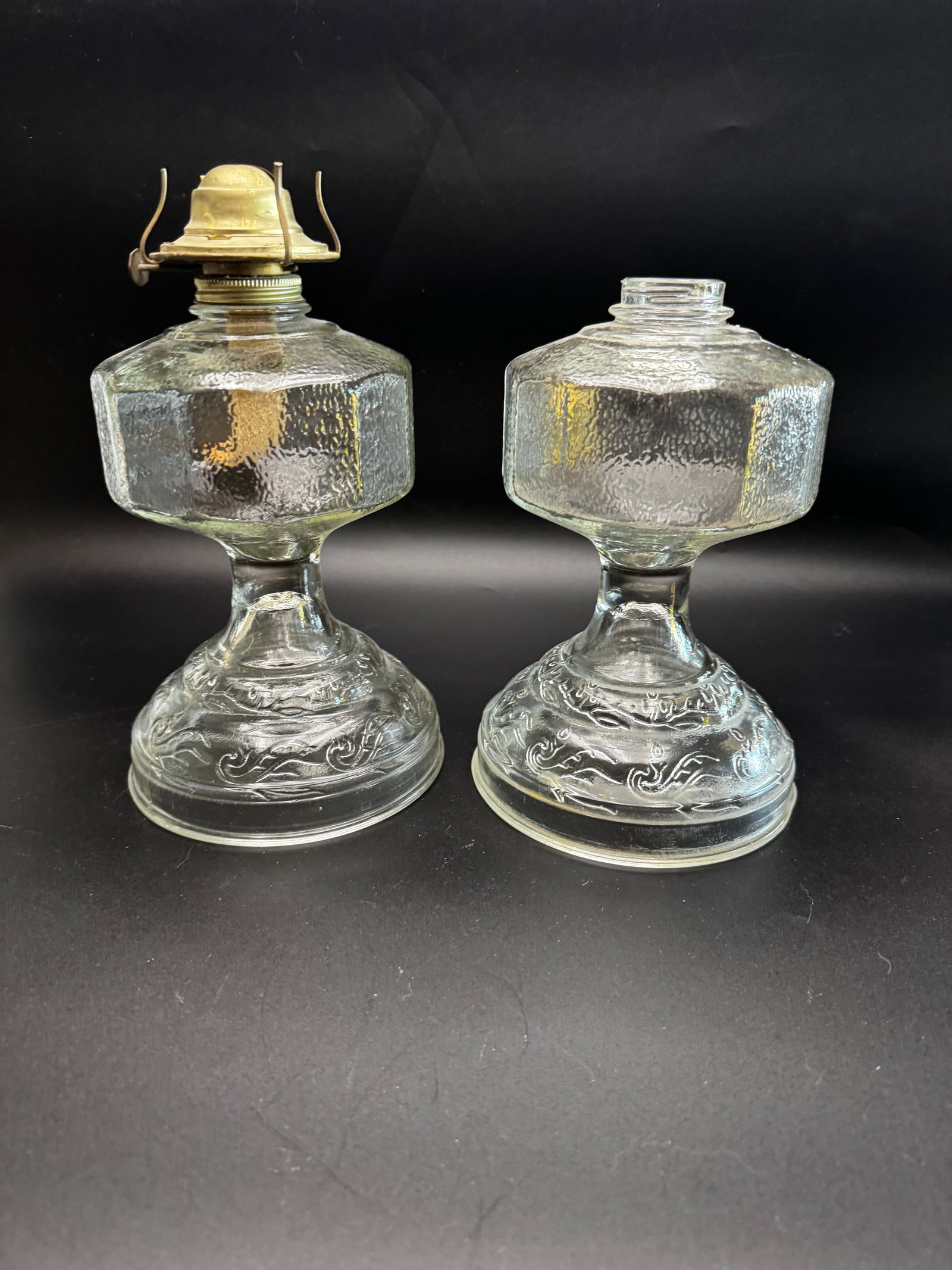Vintage Oil Lamp Set with a Burner (1 of 8)