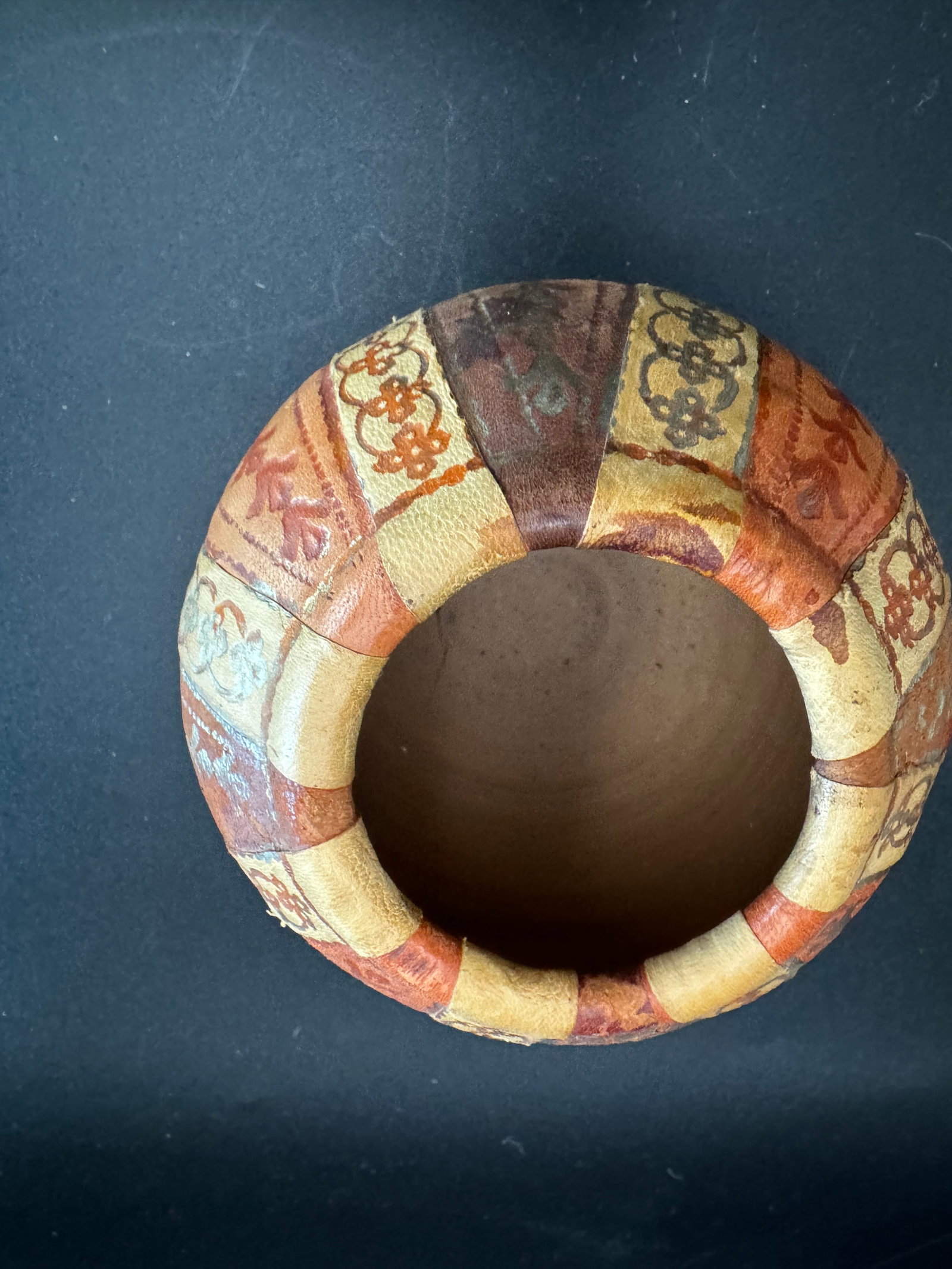 Handcrafted Leather Covered Vase - 2