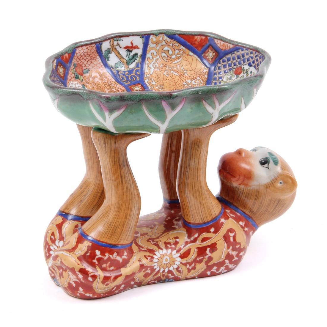 Vintage Ceramic Chinese Chinoiserie Monkey Holding Bowl (1 of 9)