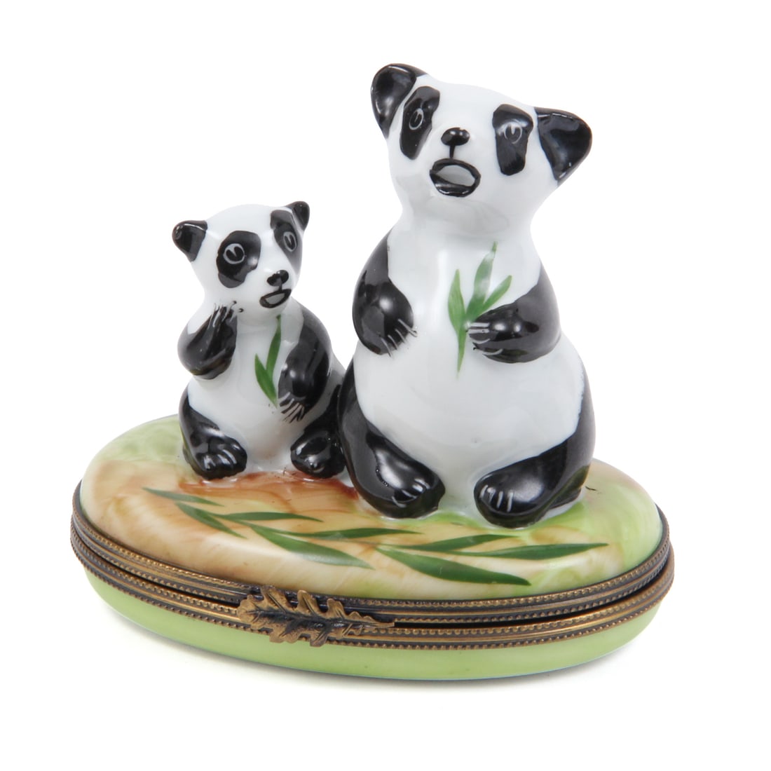 Hand-painted Limoges France Panda Bear Trinket Box (1 of 6)