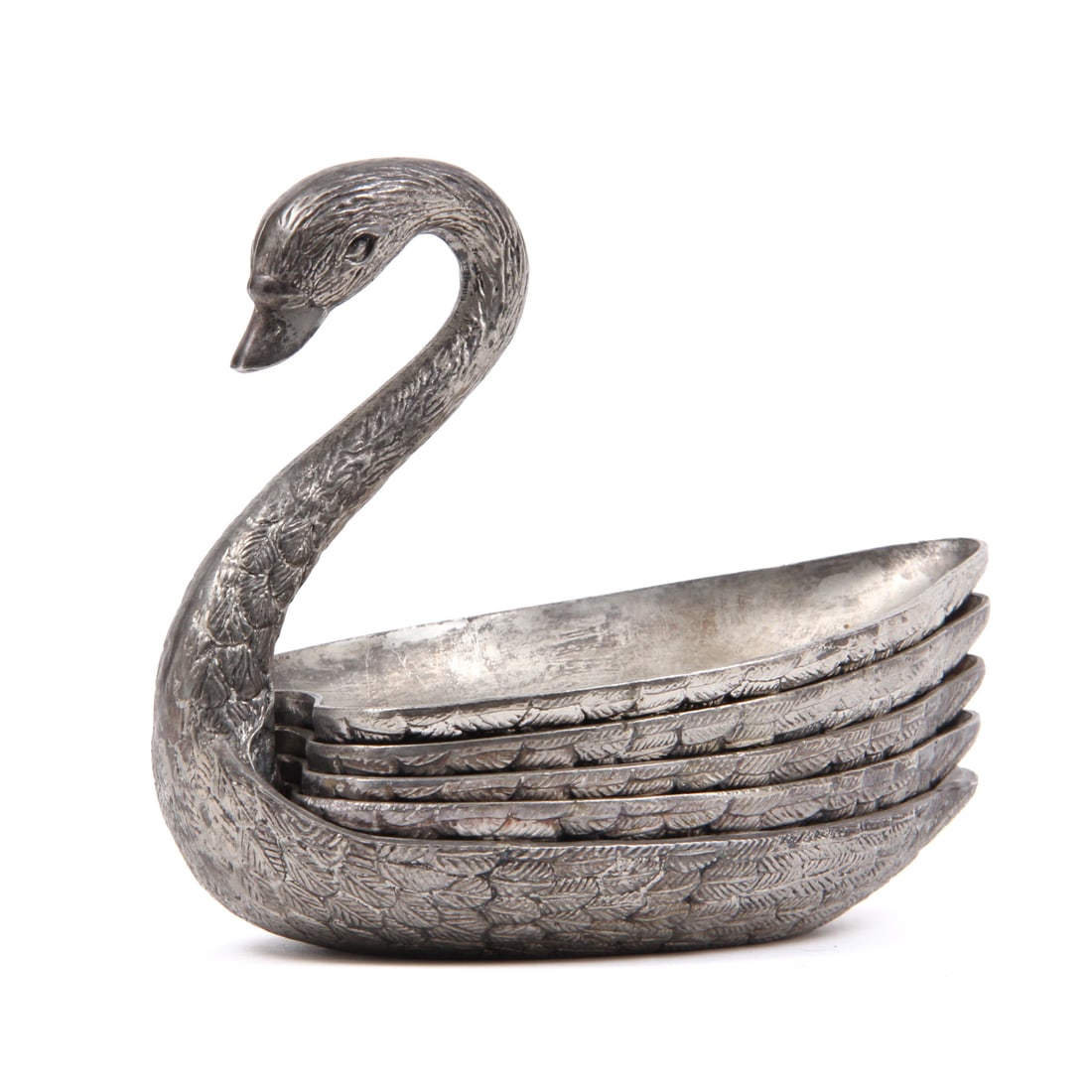 Silver Plated Swan Nut Serving Bowls (1 of 6)