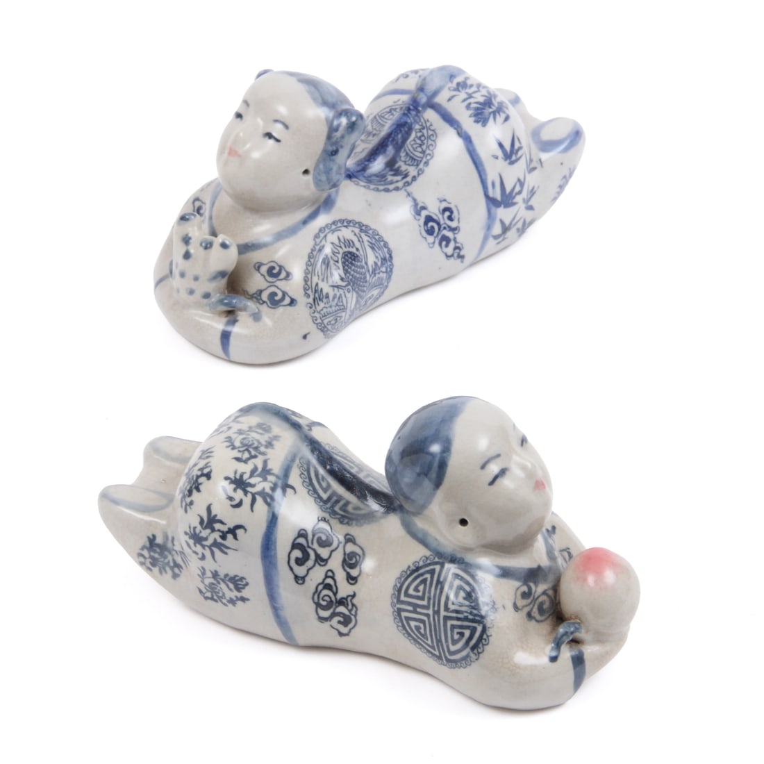Pair of Porcelain Baby Opium Pillows (1 of 10)
