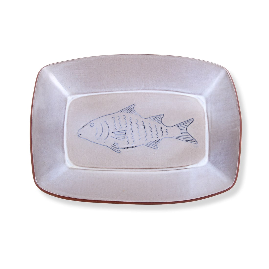 Studio Pottery Fish Plate by Denis Vibert, Maine (1 of 6)