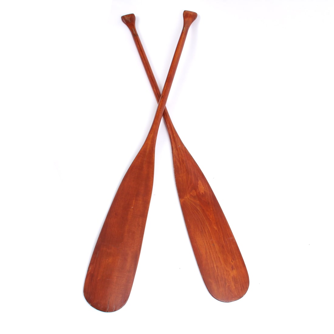 Pair of Decorative Wooden Oars: Pair of decorative wooden oars. 6.5 w, 54 h, 0.5 d inches (one oar)