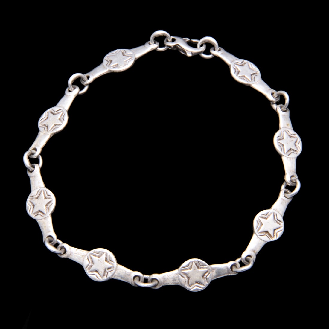 Designer Sterling Silver 925 Star Pattern Bracelet - 2