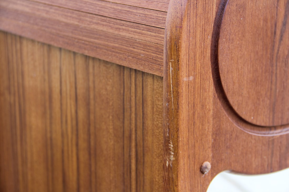 Danish Teak Tambour Phone Table - 12