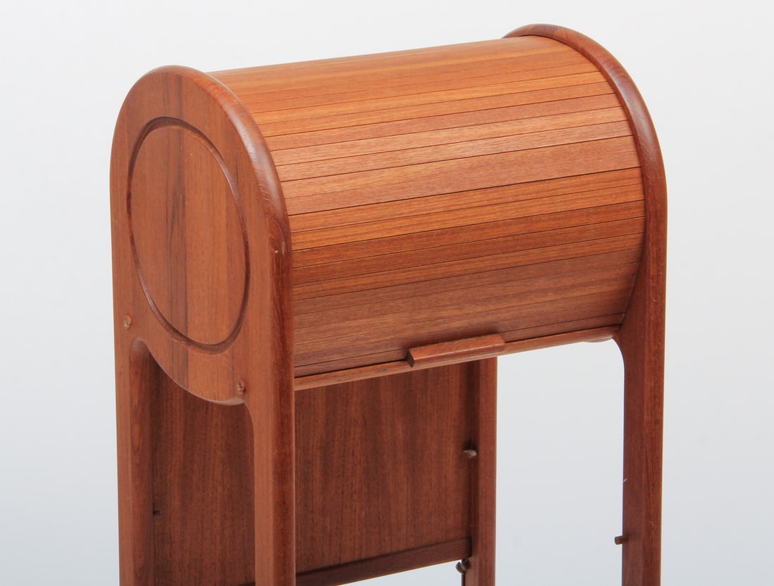Danish Teak Tambour Phone Table - 2