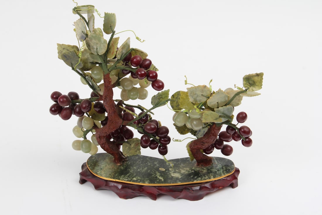 Jade Grape Tree Sculpture - 5