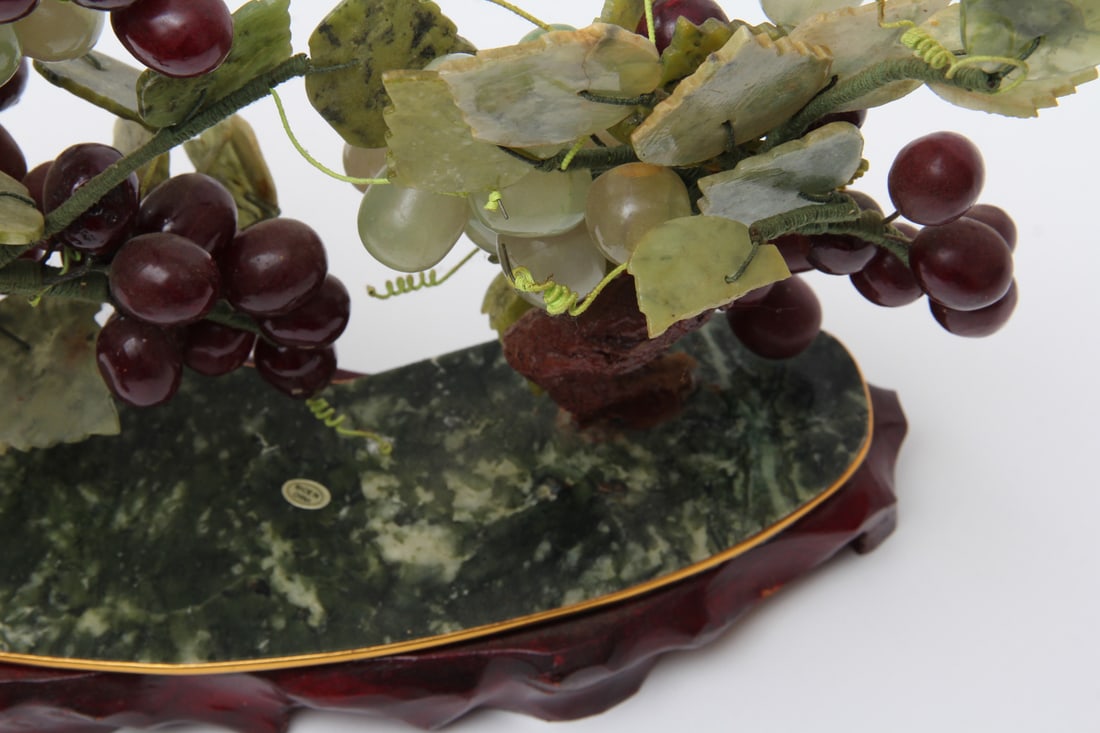 Jade Grape Tree Sculpture - 6