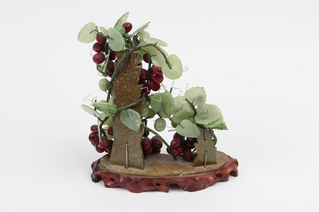 Jade Grape Tree Sculpture - 5