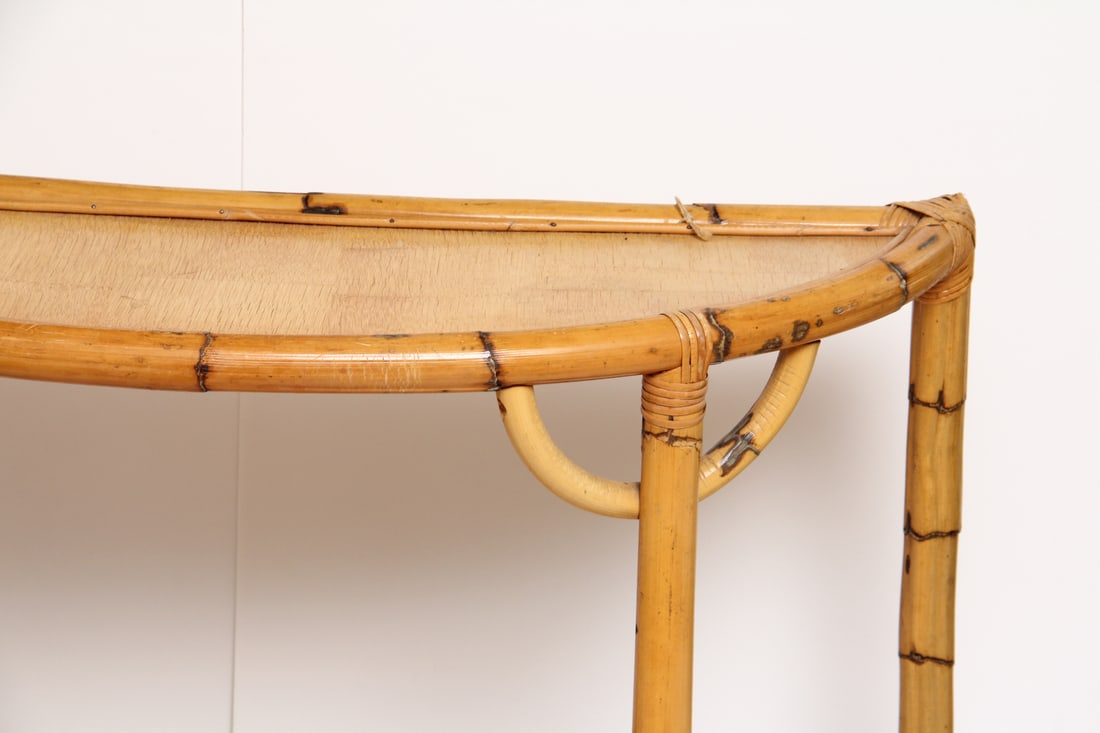 Rattan Demilune Table - 2