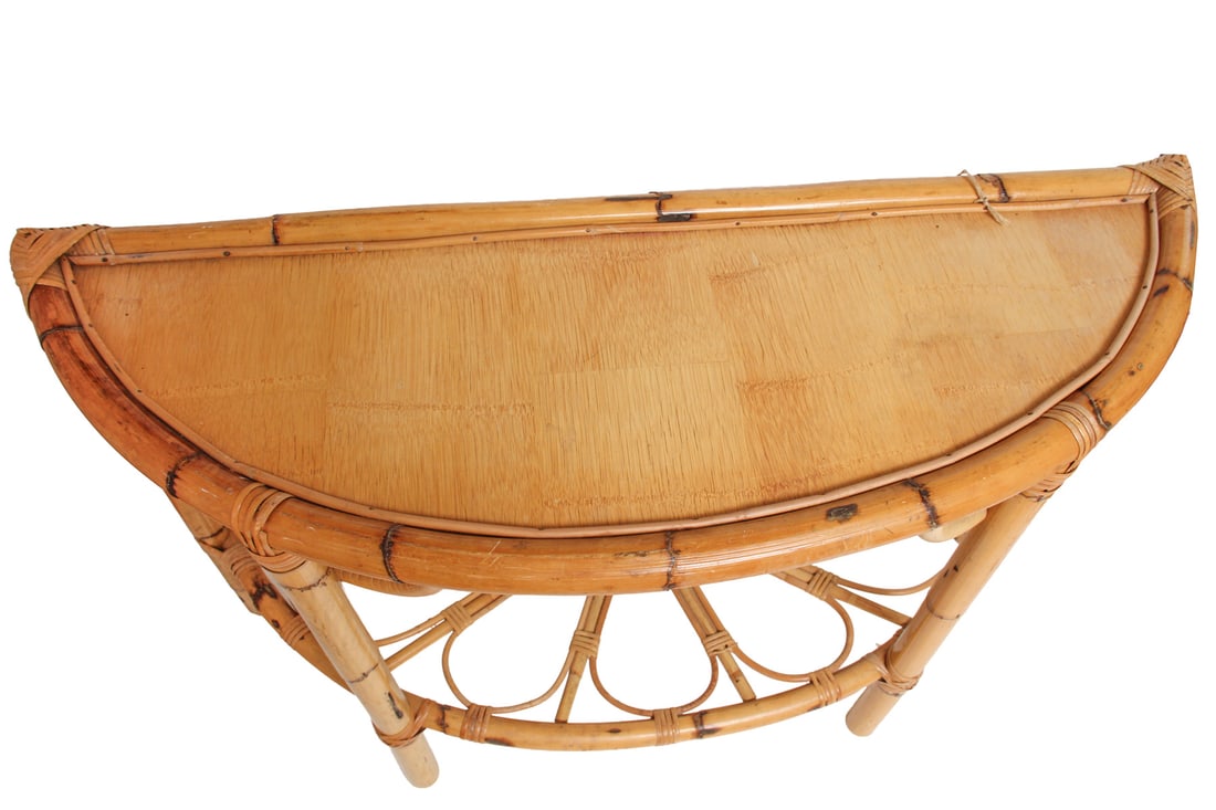 Rattan Demilune Table - 5