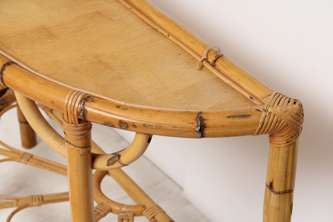 Rattan Demilune Table - 7
