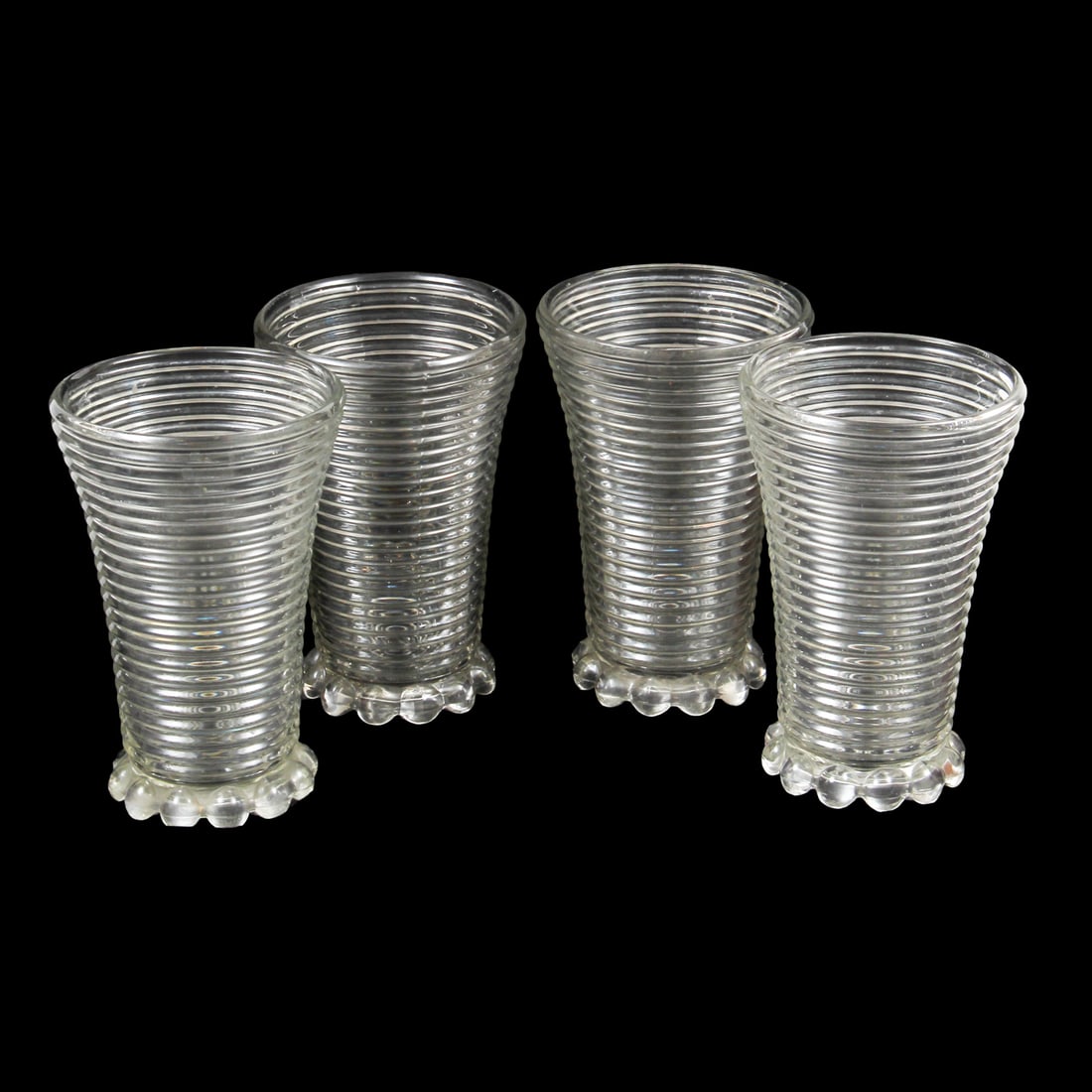 Set of Four Anchor Hocking "Manhattan" Glass Vases (1 of 5)