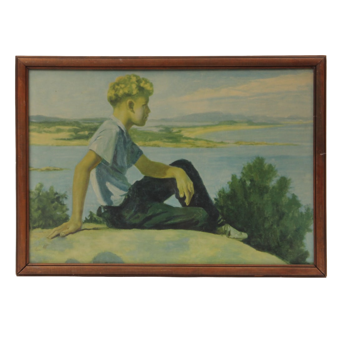 Margaret Fitzhugh Browne 1939, The Horizon YMCA Print: Margaret Fitzhugh Browne 1939, The Horizon Print. Framed in a wood frame under glass. 25w, 18h, 0.5d inches.