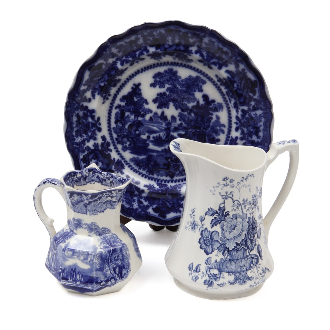 English Transferware China, inc. W. Adams Flow Blue (1 of 11)